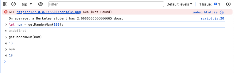 your console output here. if you see this, then you did not do Part 3.2 correctly.